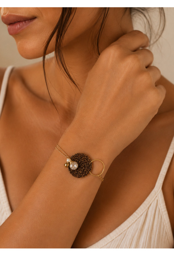 Βραχιόλι Χειροποίητο Circle Brown