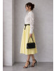 Midi Φούστα με Ζώνη Yellow