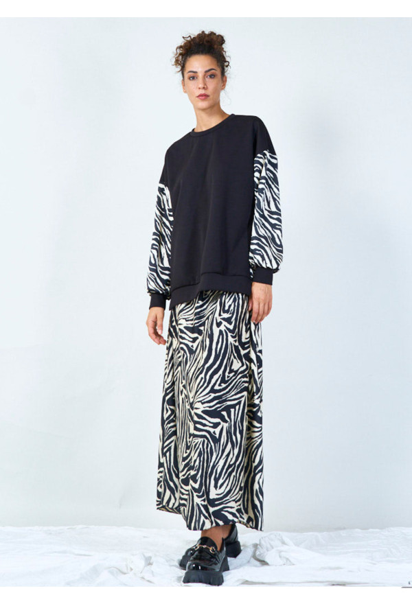 Φούστα Animal Print Black