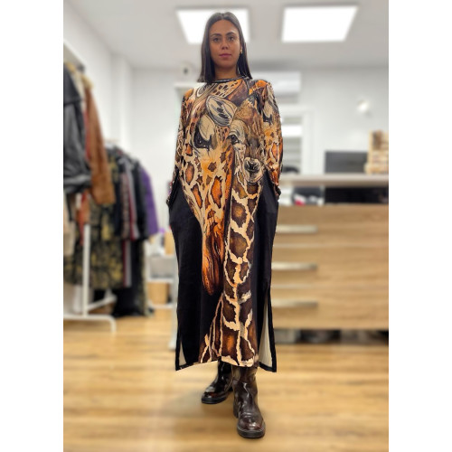 Φόρεμα Maxi Velvet Animal Print