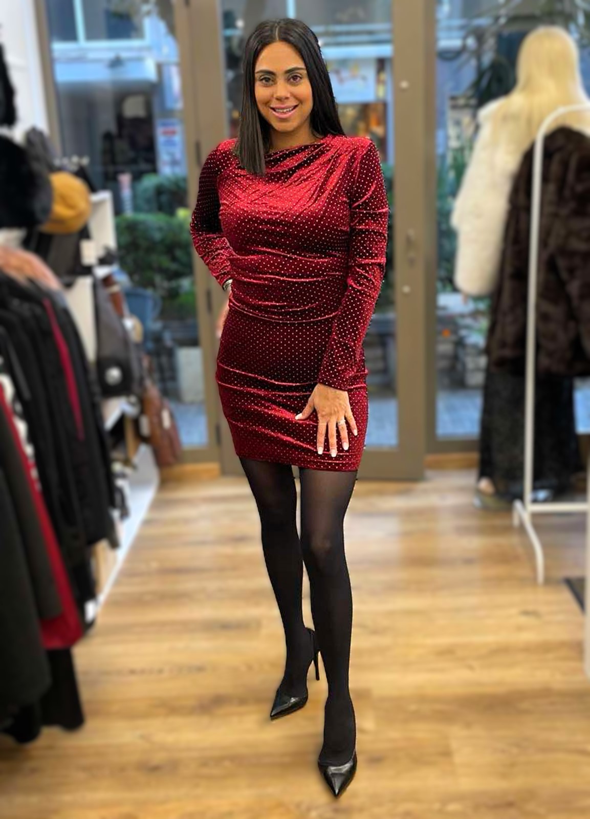 Φόρεμα Mini Velvet Red