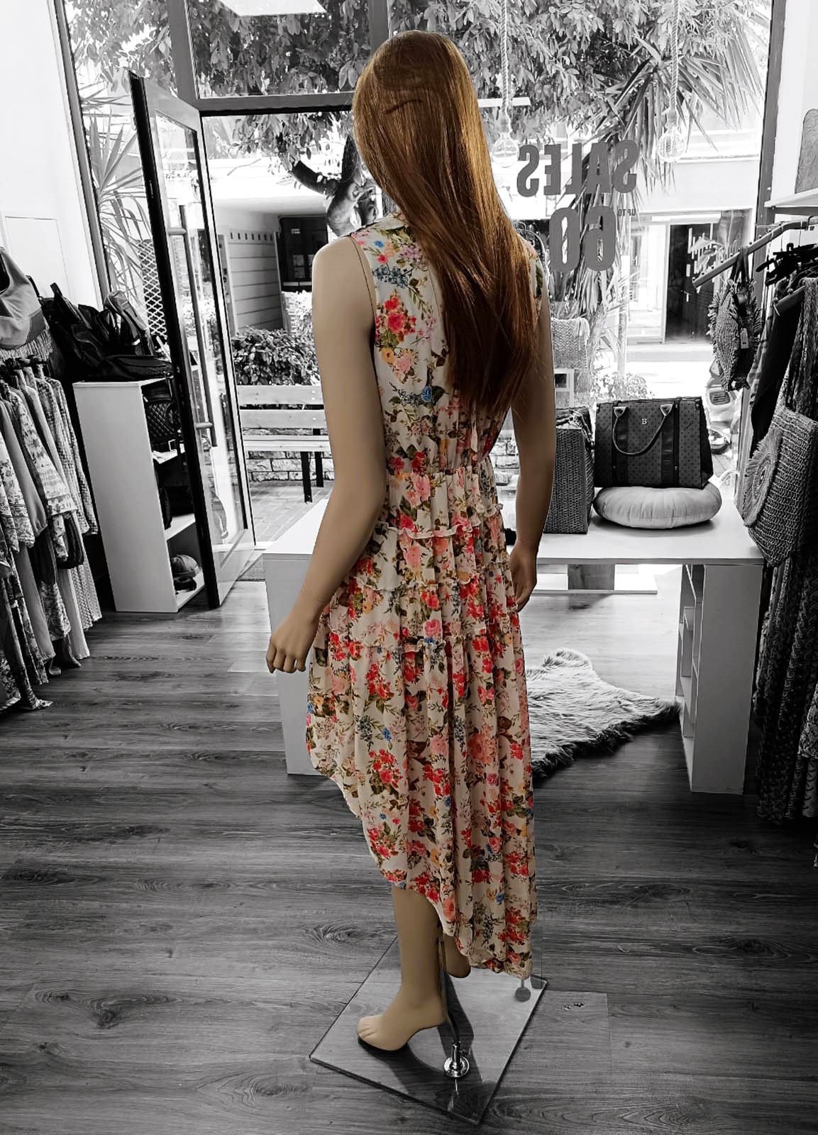 Φόρεμα Ασύμμετρο Κρουαζέ Floral