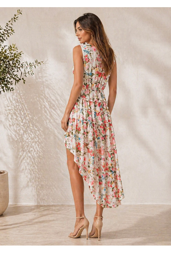 Φόρεμα Ασύμμετρο Κρουαζέ Floral