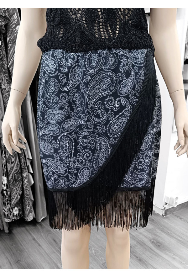 Φούστα Boho Κοντή με Κρόσσια