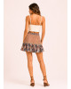 Boho Mini Φούστα με Ethnic Print & Βολάν
