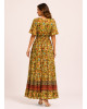 Ασύμμετρο Maxi Φόρεμα Boho Κρουαζέ & Floral Print