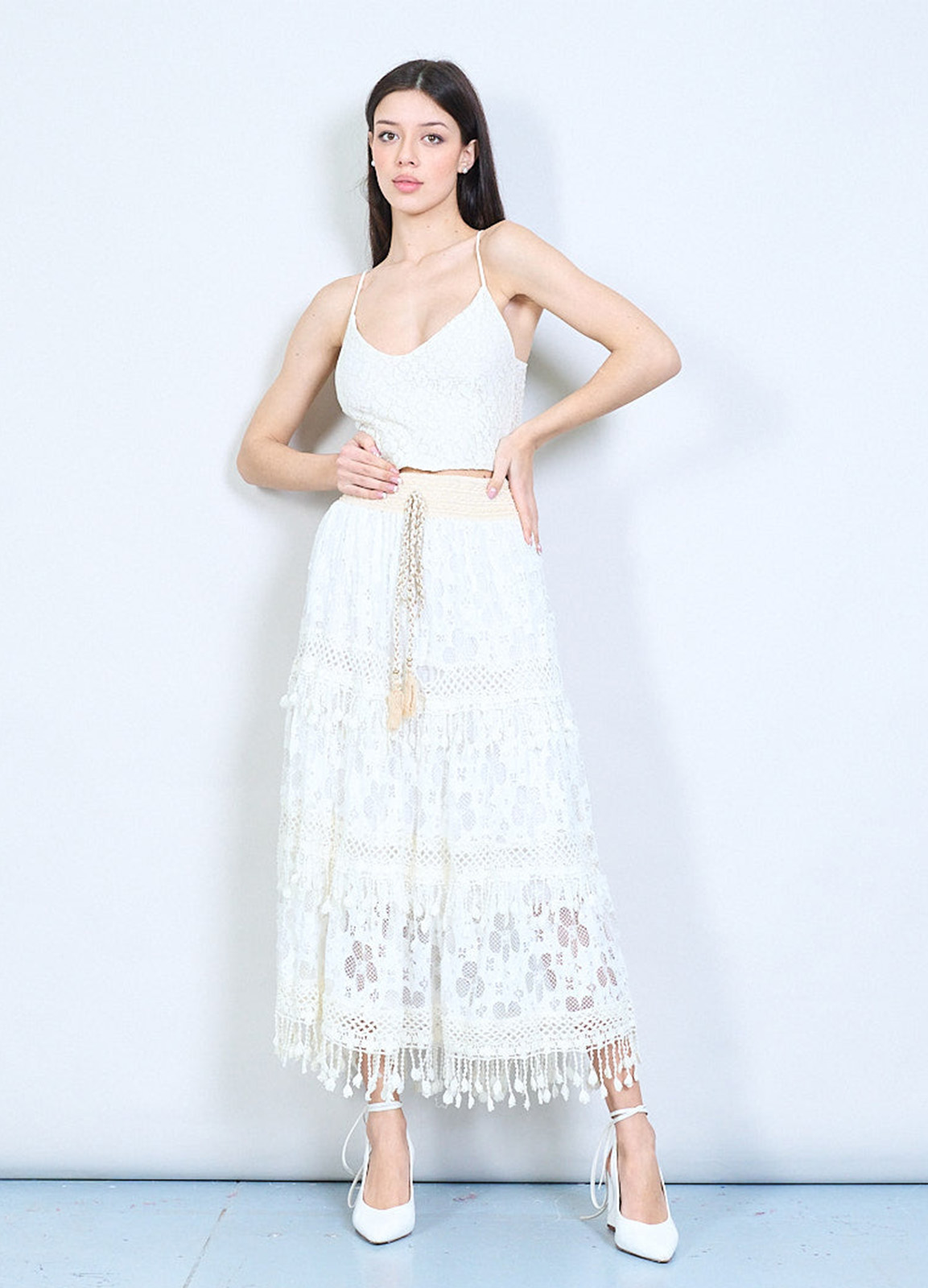 Φούστα Boho White