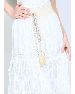 Φούστα Boho White