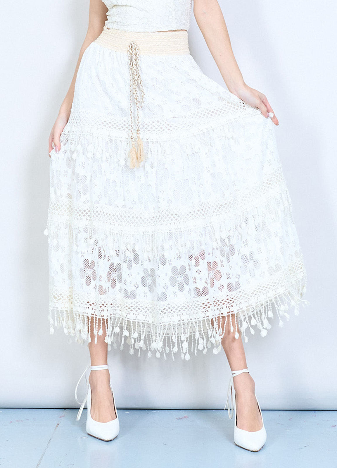 Φούστα Boho White