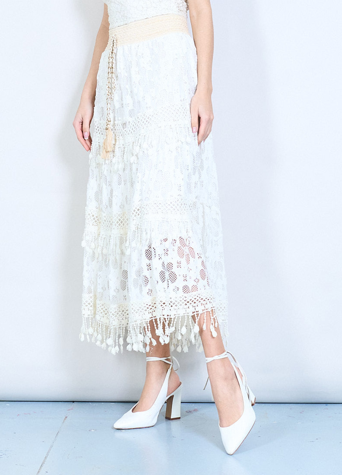 Φούστα Boho White