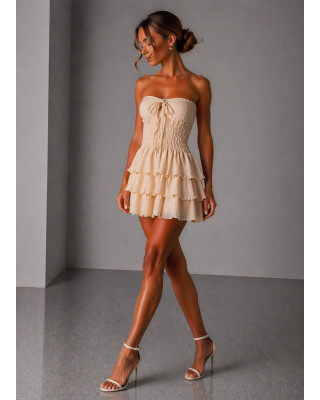 Strapless Mini Φόρεμα Beige