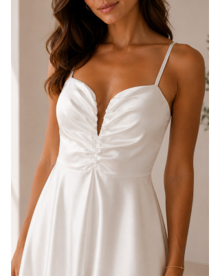 Mini Σατέν Φόρεμα White