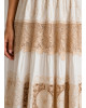 Boho Maxi Φόρεμα Κρουαζέ με Δαντέλα & Κέντημα Εκρού