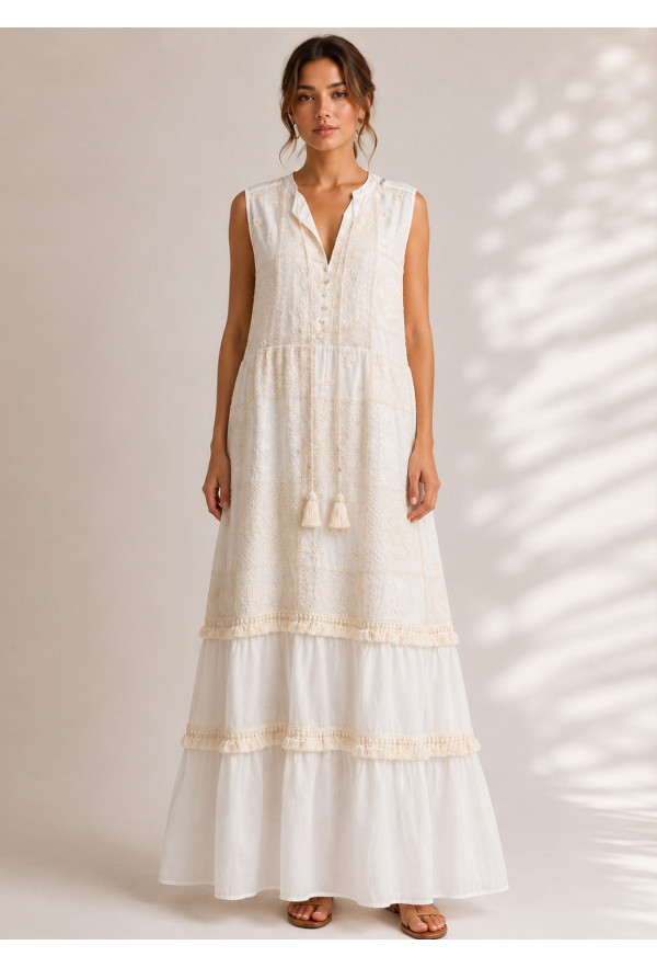 Boho Φόρεμα με Κέντημα 