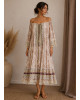 Boho Midi Φόρεμα Δαντέλα με Κέντημα