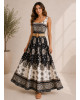 Maxi Boho Φόρεμα με Ethnic Print & Ζώνη Black