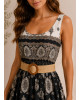 Maxi Boho Φόρεμα με Ethnic Print & Ζώνη Black