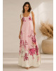 Maxi Φόρεμα Floral με Δέσιμο στους Ώμους Pink