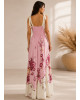 Maxi Φόρεμα Floral με Δέσιμο στους Ώμους Pink