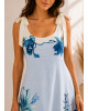Maxi Φόρεμα Floral με Δέσιμο στους Ώμους Light blue