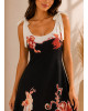 Maxi Φόρεμα Floral με Δέσιμο στους Ώμους Black