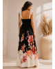 Maxi Φόρεμα Floral με Δέσιμο στους Ώμους Black