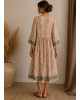 Oversized Midi Φόρεμα Boho με Δαντέλα & Κεντητές Λεπτομέρειες