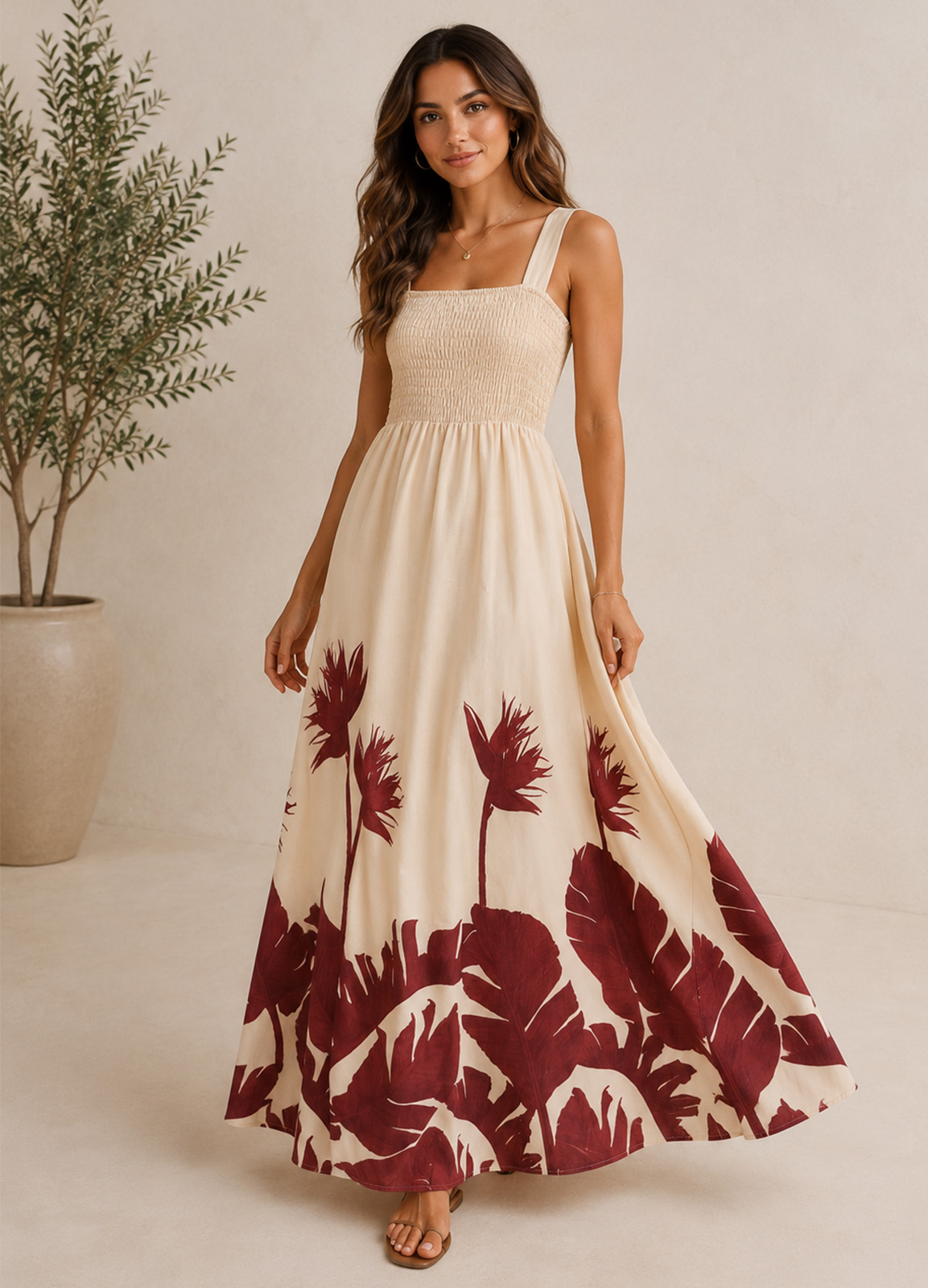 Maxi Φόρεμα με Tropical Print