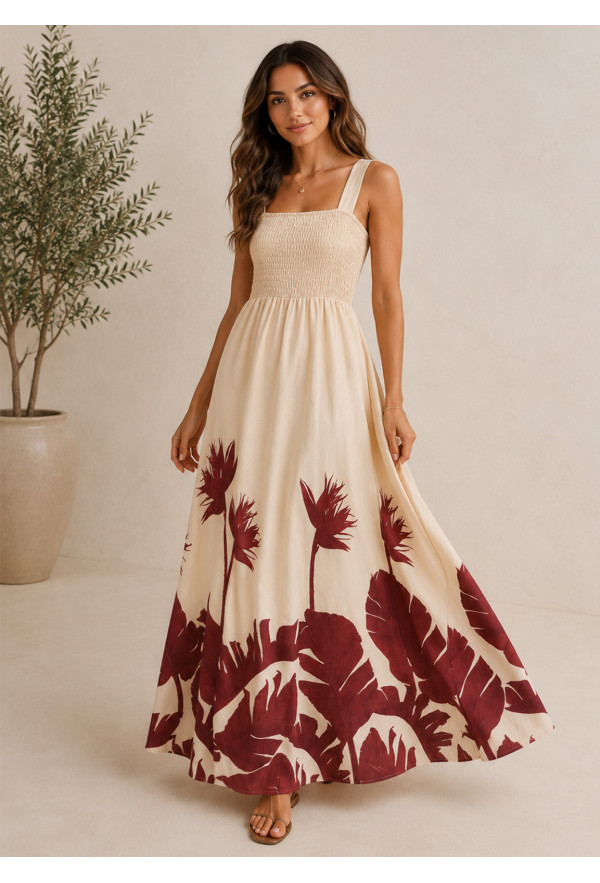 Maxi Φόρεμα με Tropical Print
