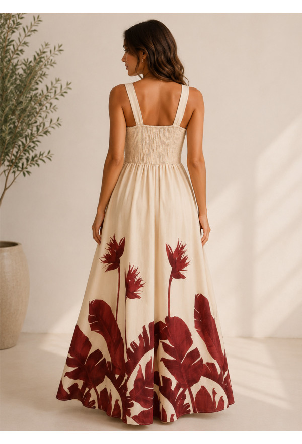 Maxi Φόρεμα με Tropical Print