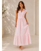 Maxi Φόρεμα με Γιακά Pink