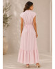 Maxi Φόρεμα με Γιακά Pink