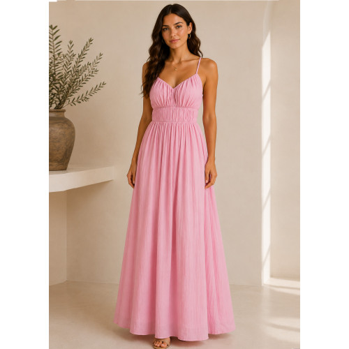 Maxi Φόρεμα με Cups Pink