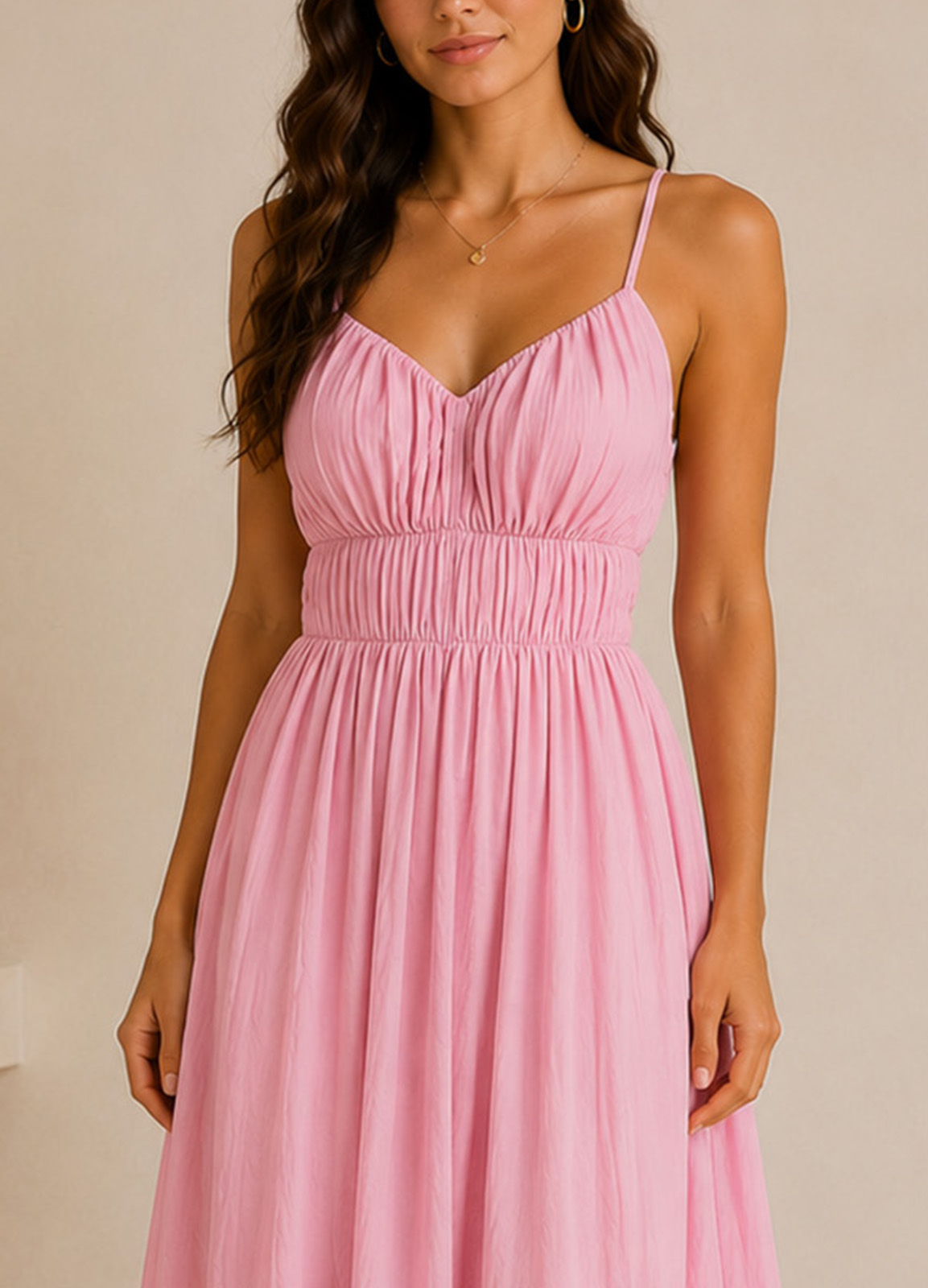 Maxi Φόρεμα με Cups Pink