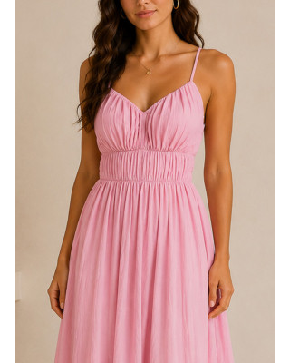 Maxi Φόρεμα με Cups Pink