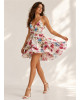 Mini Floral Φόρεμα με Φουσκωτά Βολάν