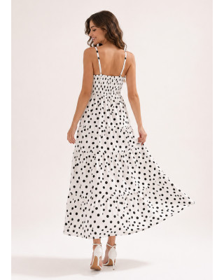 Maxi Φόρεμα Πουά White