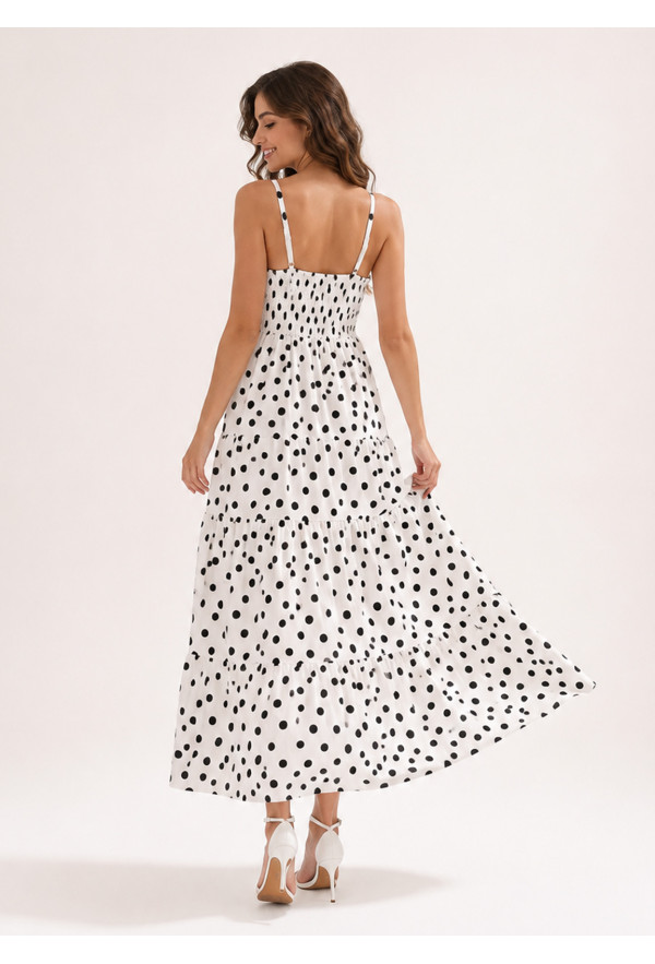 Maxi Φόρεμα Πουά White