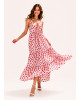 Maxi Φόρεμα Πουά Pink