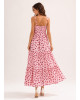Maxi Φόρεμα Πουά Pink