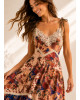 Maxi Ασύμμετρο Φόρεμα με Δαντέλα & Floral Print