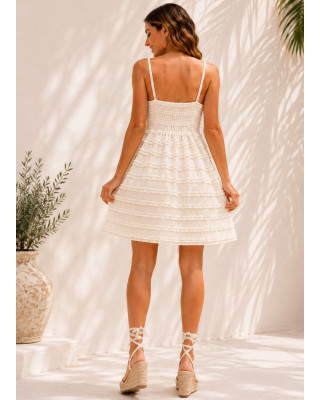 Mini Φόρεμα Boho Ecru