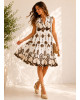 Midi Αμάνικο Φόρεμα Ethnic Print Brown