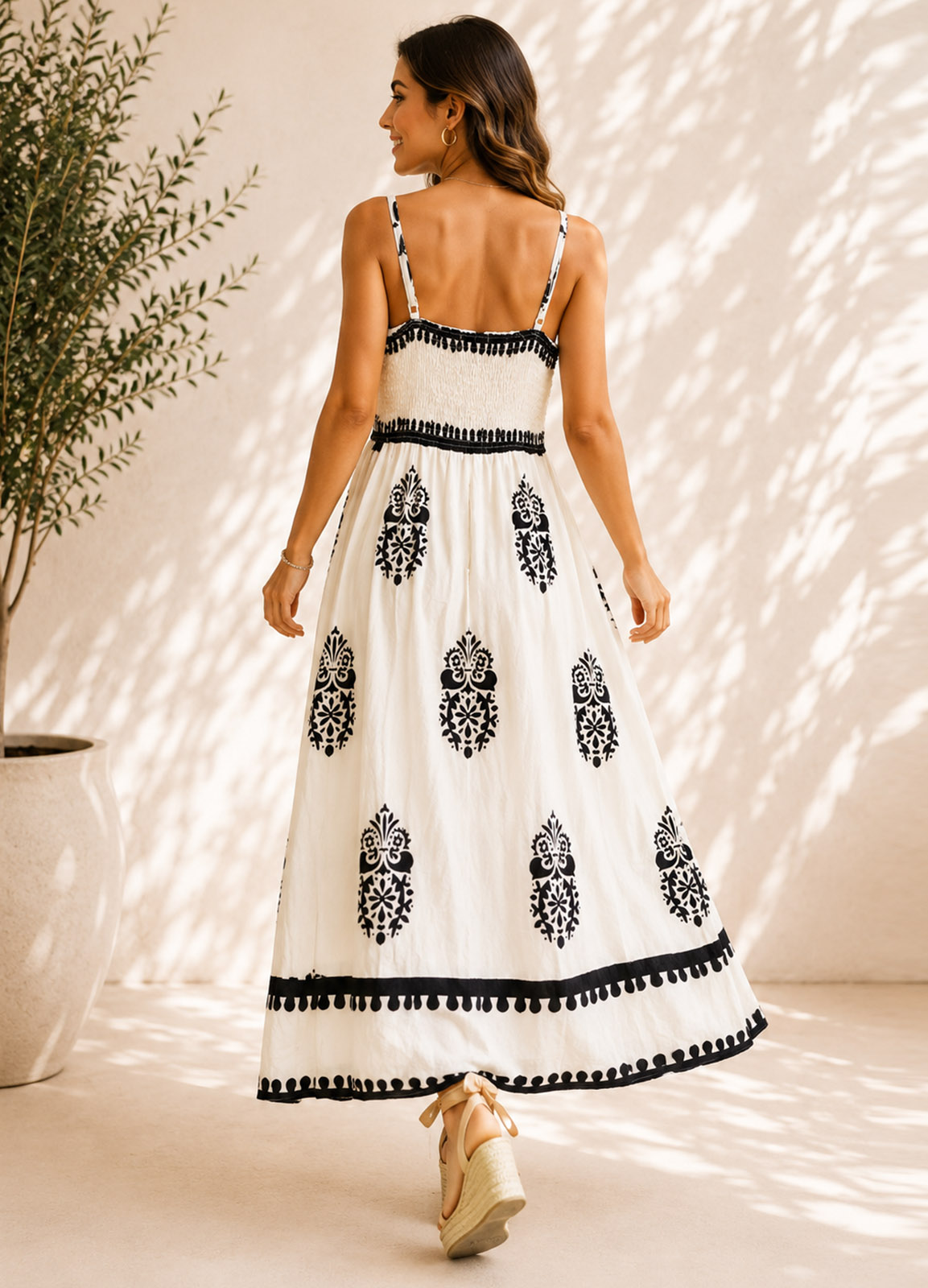 Maxi Φόρεμα Κρουαζέ & Boho Print
