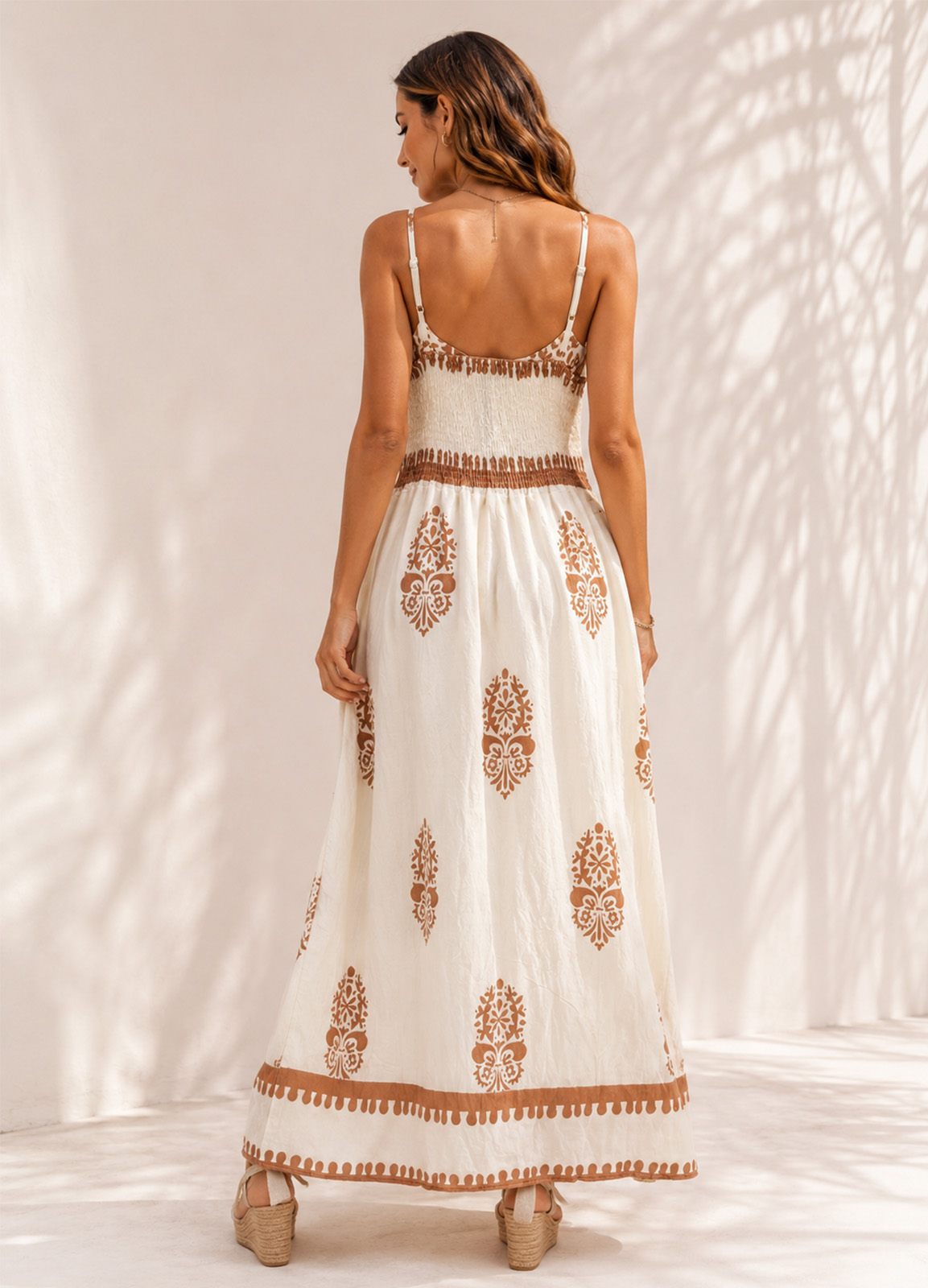 Maxi Φόρεμα Κρουαζέ & Boho Print