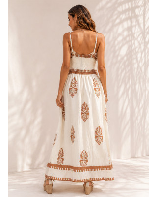 Maxi Φόρεμα Κρουαζέ & Boho Print