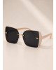 Γυαλιά Ηλίου Rimless με Nude Βραχίονες & Glitter Λεπτομέρειες