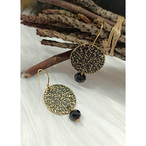 Handmade Circle Earrings Black