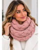 Πλεκτός Λαιμός με Ανάγλυφο Σχέδιο Pink 