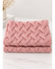 Πλεκτός Λαιμός με Ανάγλυφο Σχέδιο Pink 